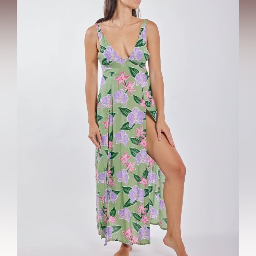 Benoa Swim Green Floral Maxi Dress